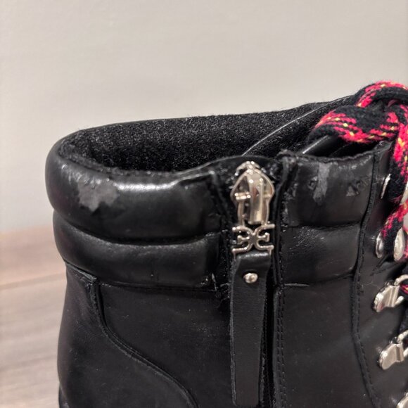 Sam Edelman Stacked Heel Black Leather Boot - Picture 4 of 10